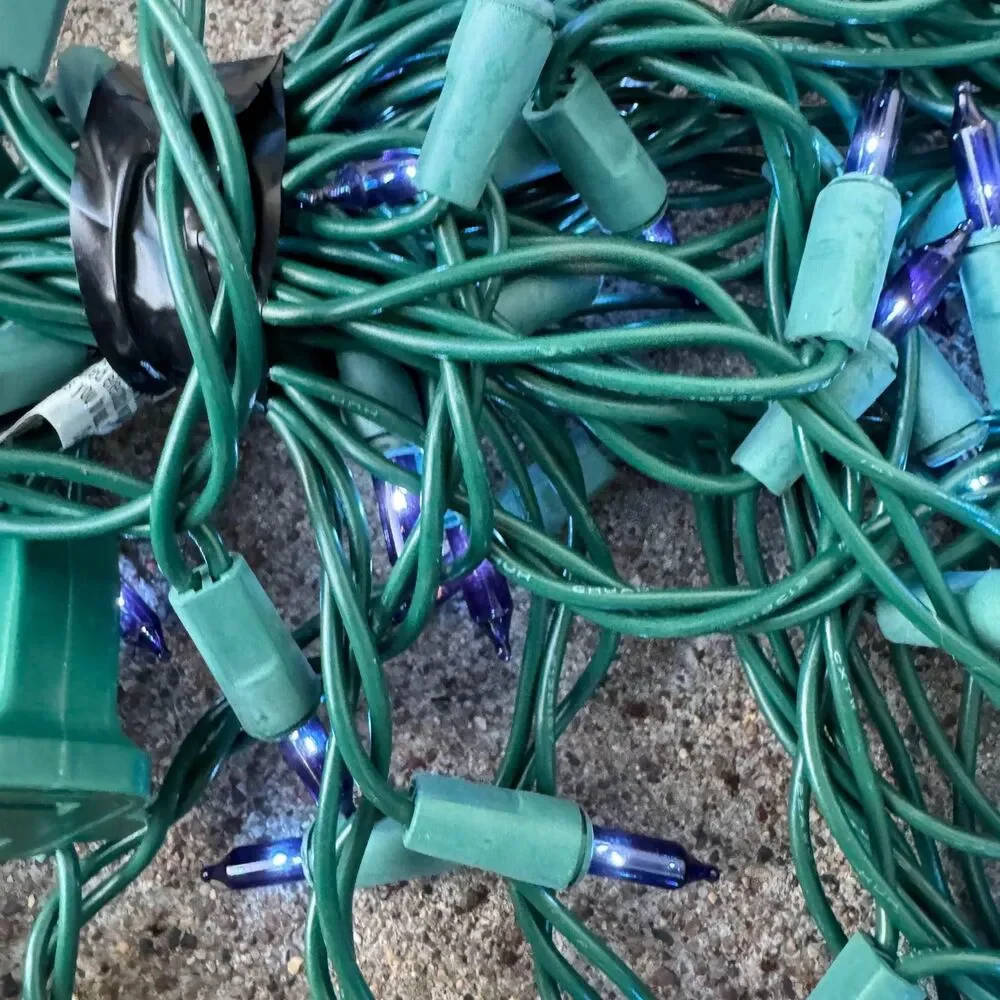 bundle of 10 indoor outdoor blue string lights